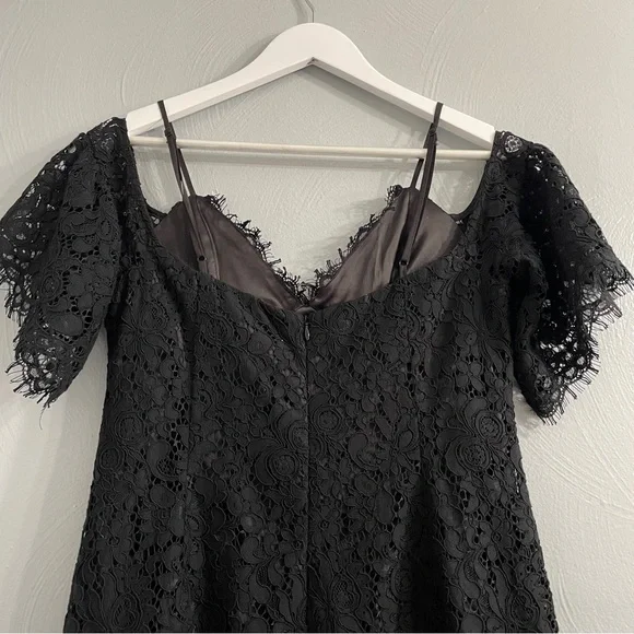 Bardot Karlie Lace Off-The-Shoulder Dress knee length black size Medium cocktail - Picture 11 of 16